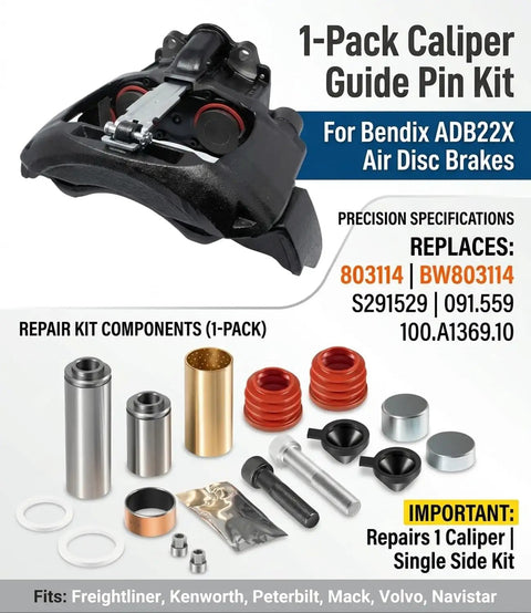 Beefed Up Guide Pin Kit For Bendix ADB22X Air Disc Brake Replacement Pack Direct OEM Replacement For Holland P89 Plus