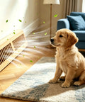 Golden retriever puppy by Oak Baseboard Floor Register 15 Inch Louvered Wood Vent Diffuser, pre-finished, smooth grain oak