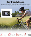 Cyclist using 1500W Front Wheel Hub Motor Conversion Kit For 26 Inch By 4 Inch E Bike DC 48V with LCD display shown.