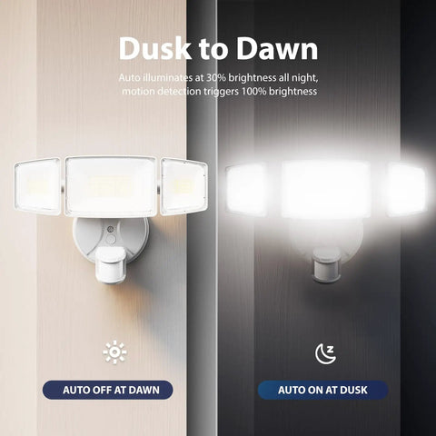Kickass Led Motion Sensor Floodlight Featuring Three Swivel Heads And Blazing Eleven Thousand Lumen Daylight Burst For Securing Backyards Driveways And Garages While Serving Legit Weatherproof Coverage That Hits Different After Dark