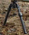Quick Release Rifle Bipod With 360 Degree Swivel And Tilt Head, Adjustable 7.5 To 10.6 Inch Height on rough terrain