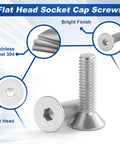 3/8-16 Inch Socket Cap Screws Flat Head Countersunk Bolts Heavy Duty 304 Stainless Steel 18-8 Bright Finish product image