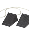Two Pack Compact Wheel Chocks Solid Rubber For Small Vehicles And Trailers With Firm Grip And Durable Construction Black Parking Safety Accessory For Home Garage Or Job Site