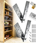 Rock Solid Heavy Duty Hidden Pivot Door Hinge Featuring Dead Smooth 360 Degree Ball Bearing Rotation For Secret Pantry Closet Doors built with rustproof stainless steel components.