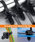 180 Pcs Wire Loom Clips For Car Push Mount And Zip Ties Assorted Sizes 6 Inch Nylon Clips showcased securing wires