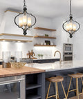 Modern Orb Chandelier With 3 Lights In Black And Gold, Frosted Glass Shades, Dope Pendant Light For Kitchen Island