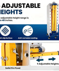 Heavy Duty Portable Scaffolding Platform 1200 Lb Capacity Folding Work Table Galvanized Steel Construction adjustable heights 29 to 48 inches