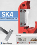 Close-up of Round Cable Stripper For AWG 12 To Four Zero Pro Grade Beefy Adjustable Jacket Stripping Tool showing spare blades.