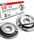 Two Pack Heavy Duty Quick Change 5/8-11 Flange Nuts For Angle Grinders shown with packaging