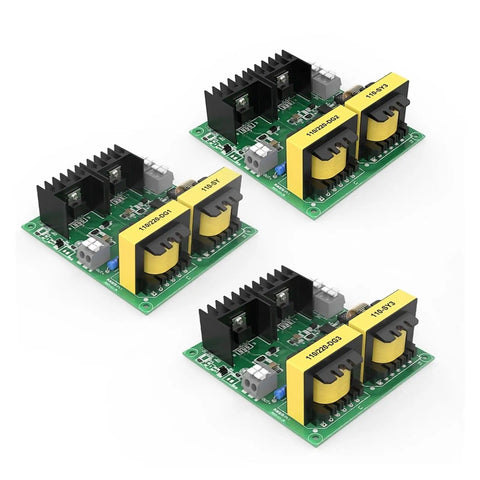 Three 40KHz Ultrasonic Cleaner Drive Board Kit With Adjustable Power 60W To 180W 110V 220V PCB Module shown from top angle