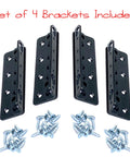 Set Of Four Heavy Duty No Mortise Bed Frame Brackets Tough As Nails Solid Steel Connects Headboard And Footboard To Side Rails With Screws For Dead Simple Installation with matching screws