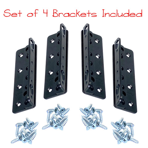 Set Of Four Heavy Duty No Mortise Bed Frame Brackets Tough As Nails Solid Steel Connects Headboard And Footboard To Side Rails With Screws For Dead Simple Installation with matching screws