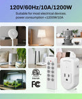 Wireless Remote Control Outlet Kit For Lights, Fans And Small Appliances With 100 Foot Range, plugs and remote image