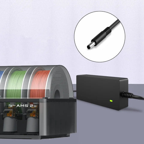 24V 4A Power Supply Adapter for AMS2 Pro Bambu Lab Automatic Material With Fire-Resistant Housing And Rock Solid Safety Protections Against Overvoltage Overcurrent Short Circuit And Overheating CE FCC RoHS Certified Quiet Reliable DC Output connected to AMS2 Pro