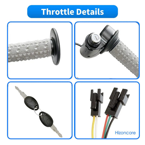 Full Twist Throttle For E Bikes And E Scooters Plug And Play 12V 72V Key Lock Pre Installed Grip Easy Install Ready Out Of The Box Wide Voltage Support Fits Most Models No Sweat