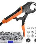 All In One Heavy Duty Snap Fastener Tool Kit With Three Dies And Forty 15mm Stainless Snaps Plus Two Rubber Rings For Boat Covers Tarps Canvas And Leather Installations And Quick Fixes