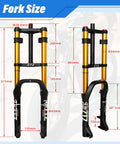 20 Inch Fat Tire Bike Front Air Suspension Fork With 180mm Travel And 135mm Hub Spacing Straight Steerer Manual Lockout
