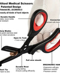 Premium Medical Scissors 2 Pack Trauma Shears for Nurses and EMTs All Purpose with Stainless Steel 440 Blades Built to Last Your Go To Emergency Companion black-red handle