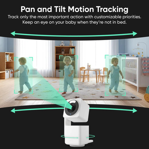 4K Pan Tilt Security Camera With Color Night Vision For Indoor And Outdoor Use, AI motion tracking in child's room