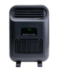 Front view of black 18-Inch Wall Mount And Freestanding Space Heater 1500W With Remote Digital Thermostat Eco Mode 12-Hour Timer.
