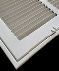 Close-up of Fits 14x24 Duct Opening Steel Return Air Grille With Fixed Hinged Frame For 1 Inch Filters, White Finish