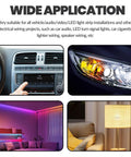 Wide application of Solid As A Rock Solderless Wire Connectors Kit For 18 To 22 Awg in automotive and LED lighting setups.