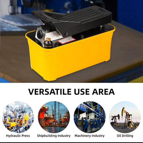 Air Hydraulic Foot Pump For Bead Breaker, 10,000 PSI Heavy Duty Auto Shop Tool with yellow reservoir