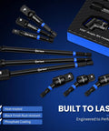 Beefy 14 Piece 1/4 Inch Impact Socket Adapter Kit With Universal Joints And Angle Drill Attachment Includes 8 Extension Bars From 65mm To 150mm Retractable Magnetic Bit Holder Heavy Duty Versatile Driver Accessory Set, 105° angle holder and extension bars
