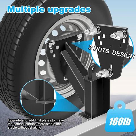 Stake Pocket Spare Tire Carrier For Trailers Heavy Duty Spare Tire Mount Bracket In Powder Coat Black Steel cross-section view