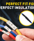 Non Insulated Butt Connectors Kit 360 Pcs For Wiring With Pure Copper AWG26-6 Wire Crimp Connectors Set in use with wires