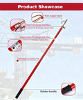 Pro Level Telescoping High Voltage Discharge Rod No Fuss Epoxy Resin Stick for Fast Capacitor Draining and Utility Guy Safety Gear With Slick Pouch Rated 10Kv To 220Kv showcasing copper hook and rubber handle.