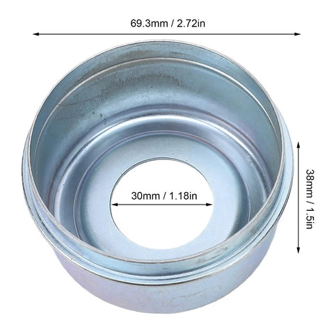 Beefed Up Heavy Duty Trailer Wheel Bearing Dust Cap Protector 2.72 Inch Metal Rubber Seal for Boat RV Utility Trailers