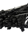 Top Shelf 8 Inch Push Mount Nylon Cable Ties With Slick Fir Tree Tips For Indoor And Outdoor Wiring UV Resistant Black Fasteners pile.