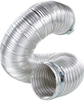Electric Dryer Vent Kit With 5 Foot SemiRigid Aluminum Duct And 6 Foot 4 Wire 30 Amp Power Cord UL Listed ETL Certified, close-up view of semi-rigid duct.