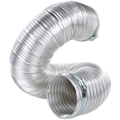 Electric Dryer Vent Kit With 5 Foot SemiRigid Aluminum Duct And 6 Foot 4 Wire 30 Amp Power Cord UL Listed ETL Certified, close-up view of semi-rigid duct.