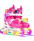 Tot Friendly Trolls Themed Adjustable Inline Skates For Kids Featuring Poppy Or Barb Pink Size Medium 2-5 With Big Trolls Head Tongue Colorful Boots And Wheels Removable Pom Poms
