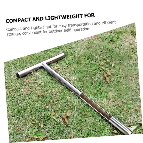 Stainless Steel Soil Sampling Tool With T Handle Probe For Lawn And Garden Care on grass lawn