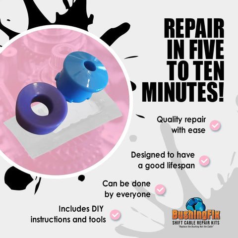 JL1Kit Transfer Case Shifter Cable Replacement Bushing For 2002 2003 2004 2005 2006 2007 Jeep Liberty 4X4 Fits All Transfer Case Cables Repair Kit Upgrade For Smooth Shifts shown with tools and instructions