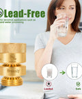 Replacement Self-Draining Vacuum Breaker for Hose Bib Backflow Prevention, 1-1/16 Inch Female to 3/4 Inch GHT Male, lead-free brass