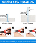 Illustration of quick installation guide for Brushed Stainless Steel Cabinet Handles With 3 Inch Center To Center Hole Spacing.