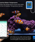 Smart X3 Outdoor Temperature Data Logger With Probe, Quarter Mile Range, 5 Plus Years Battery Life, Email Text And App Alerts, Alexa And IFTTT Ready, Thermometer For Pool Hot Tub Fish Tank And More, Hub Required in aquarium with phone app