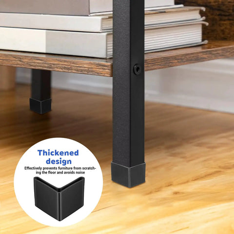 8 Piece Heavy Duty Rubber Corner Caps For Metal Bed Frame Legs With Anti Slip L Shape Design In Matte Black to block floor scratches.