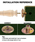 Installation guide for Super Heavy Duty Wooden Furniture Legs Set Of 4 Unfinished Replacement Parts with T-nut and screw fittings.