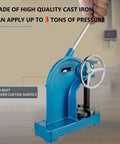 3 Ton Ratchet Lever Arbor Press with Handwheel Industrial Manual Desktop Punch Press for Stamping and Deforming Heavy Duty Iron Beast pre-drilled holes and anti-rust coating.