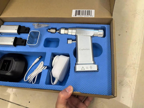 Premium Quality Veterinary Mini Bone Saw Built Different For Heavy Duty Orthopedic Drilling And Precision Oscillating Cuts Streamlined For Quick Surgery kit with motor and accessories.
