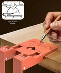 Cabinet Door Hinge Spacer 2.6mm Alignment Tool With Twist Drill Bit for precise positioning on wooden cabinet edge, with diagram.