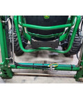 Hydraulic Electric Diverter Valve Kit For John Deere 1023E 1025R 1026R With H120 Or 120R Loader shown on tractor front view