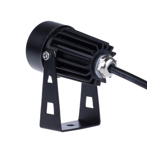 Back view of Outdoor LED Landscape Up Down Light Spotlight Low Voltage 12V with adjustable tilt on cast aluminum bracket.