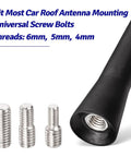 Short Rubber Car Roof Antenna Mast, 2.5 Inch Universal FM AM Stereo Antenna For Roof Mounted Radios, screws included