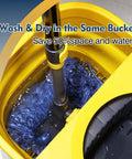 Heavy Duty Wet Mop With Looped End Cotton Mop Head, Industrial Grade String Mop, Telescopic Iron Pole in yellow bucket